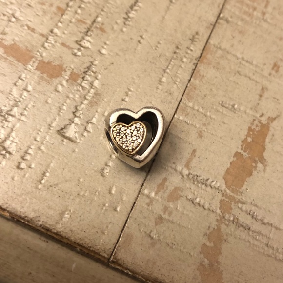 Pandora Gold and Silver hearts charm. - Picture 2 of 6
